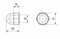 Hutmutter DIN 1587 - M4 H= 8 PA6.6 Nylon schwarz / Polyamid schwarz